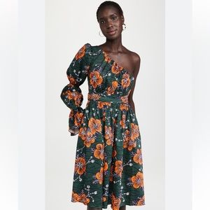 NWT Autumn Adeigbo
Trixie One-shoulder Floral Poplin Dress